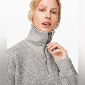 Lululemon Stand Out Sherpa 1/2 Zip Sweater - Heathered Silver Spoon
